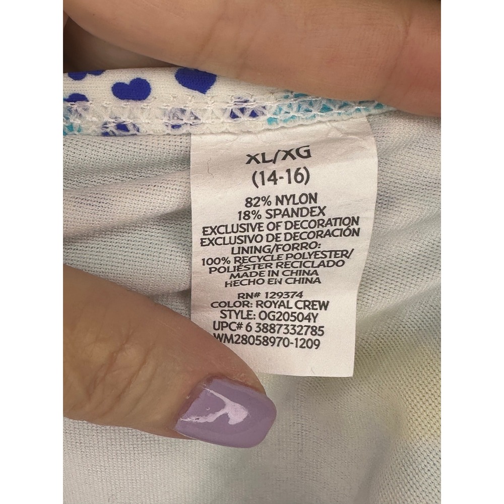 Royal‎ Crew One Piece Swimsuit Butterfly Print Blue Yellow XL - Picture 4 of 7